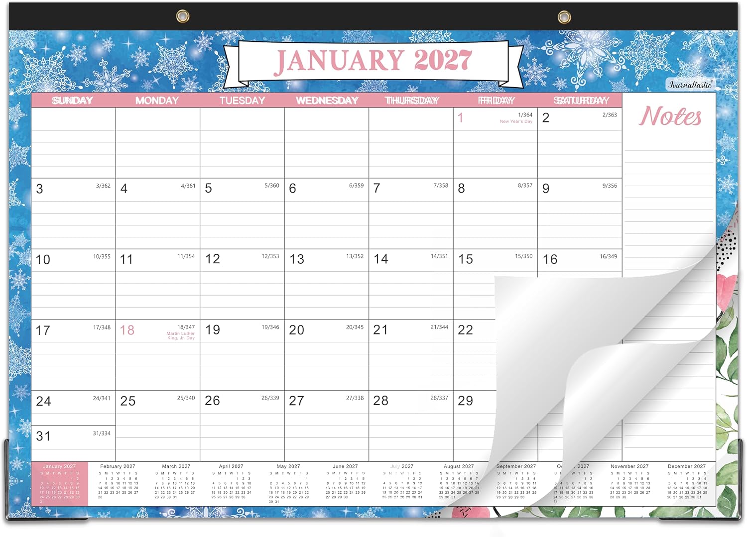 2027 Desk Calendar - 18 Monthly Desk Calendar 2027, 16.9"×12.1"