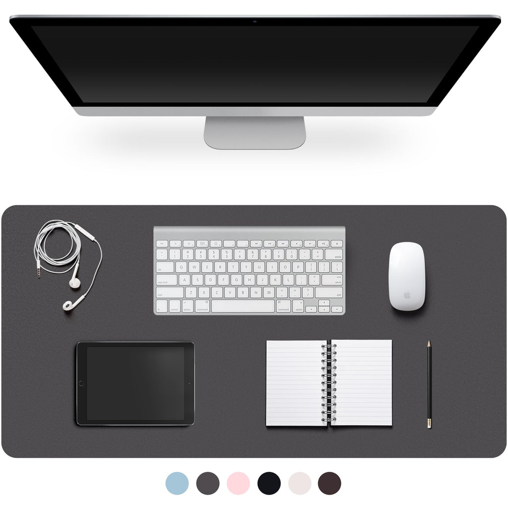 Leather Desk Pad Protector,Non-Slip Desk Pad(Black, 23.6" x 13.7")