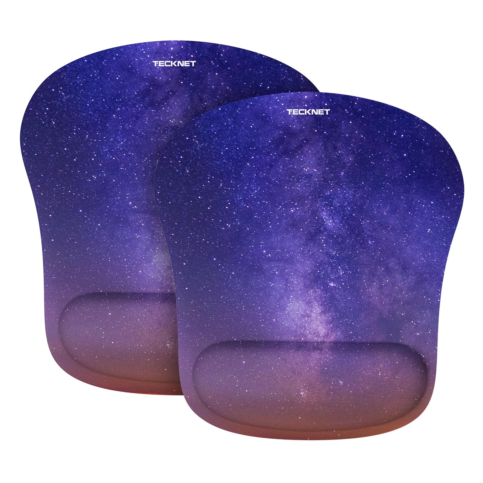 TECKNET 2 Pack Gaming Ergonomic Mouse Pad with Wrist Support Black
