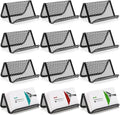 12 Pack Business Card Holder for Desk, Metal Mesh Business Card Stand Desktop Display Rack, Black Business Card Organizer Holds up to 50 Name Cards for Office