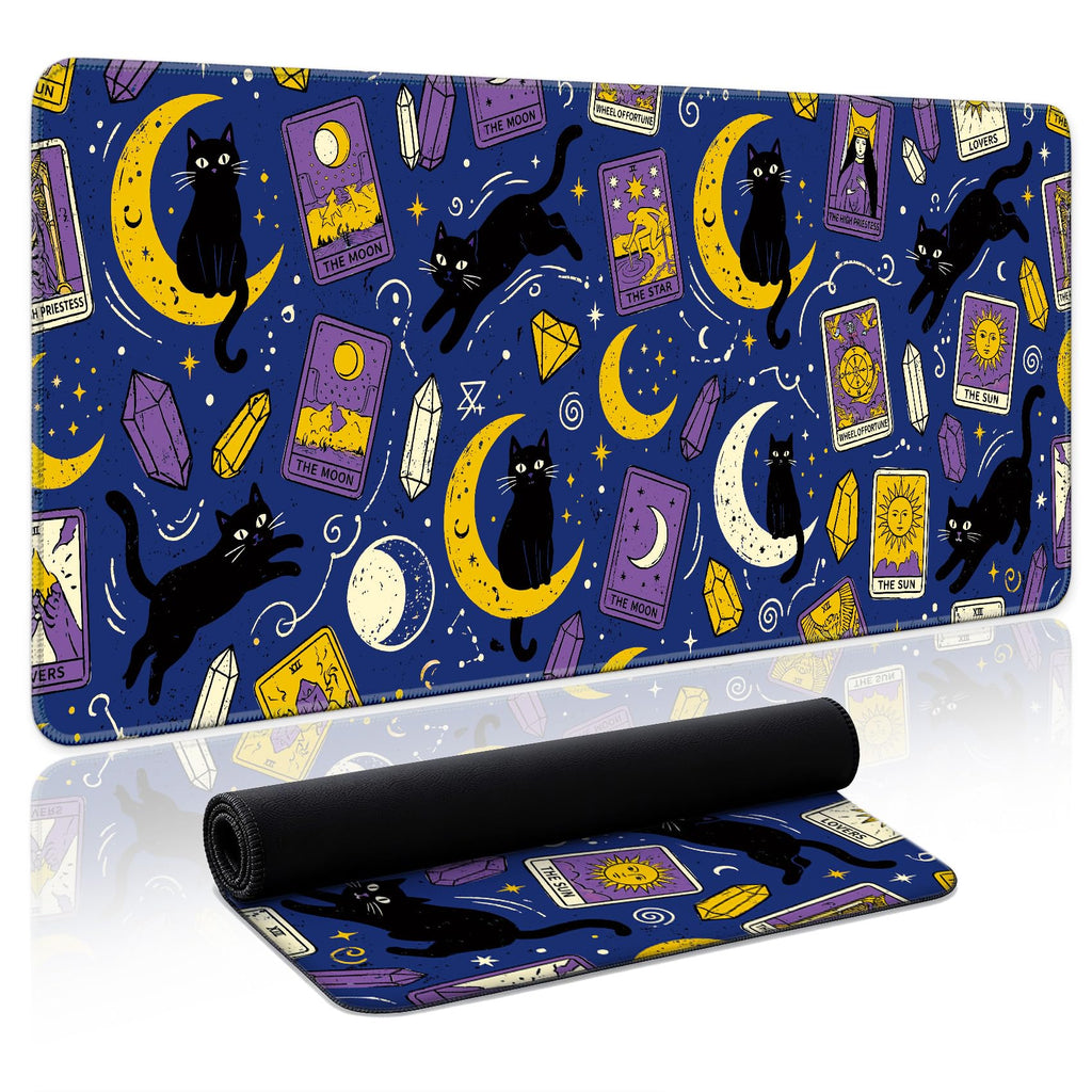 Aesthetic Desk Mat, Cute Enchanted Garden Desk Pad Protector for Work & Decor, 31.5" x 11.8", Pretty Non-Slip Extended Mouse Pad for Office or Home