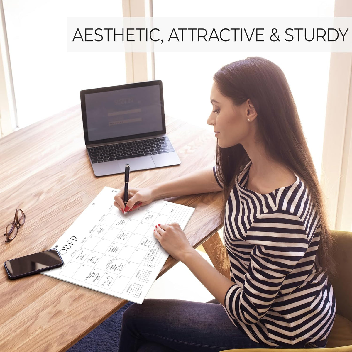 Aesthetic 2026-2027 Desk Calendar - Runs From June 2026 Until December 2027