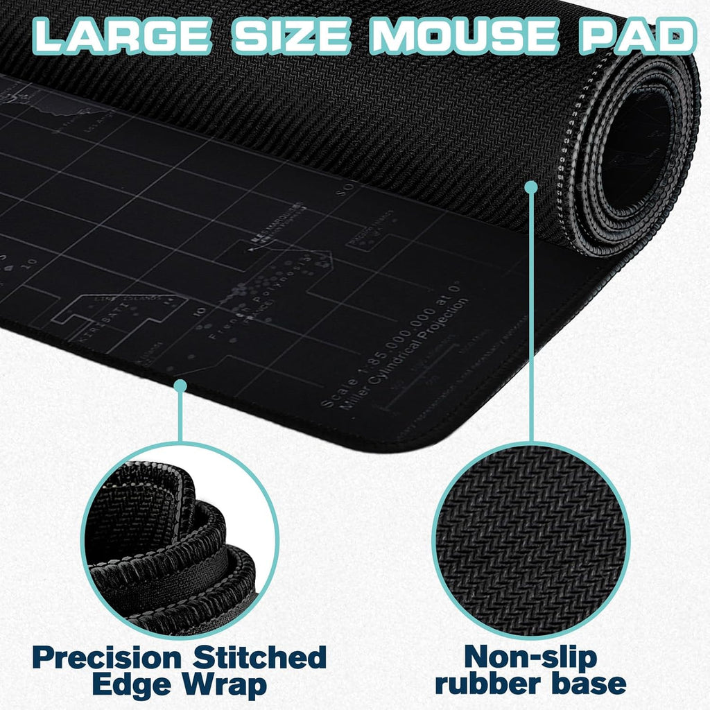 Mouse Pad Gaming - Desk Mat for Keyboard and Mouse - Large Mouse Pads for Desk, Gaming Mousepad with Non-Slip Base, Desks Pad (31.5" X 11.8") for Game, Office and Home