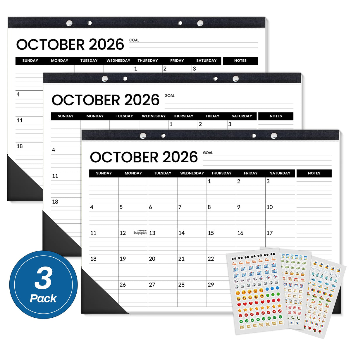 SUNEE Desk Calendar 2026 Large 22x17 from July 2026 to December 2027, Extra Large Desktop Monthly Calendar Pad 18 Months For Teacher or Office, Desk Top, Seasonal