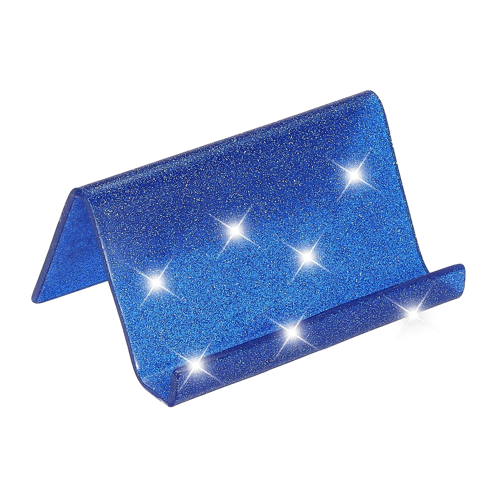 PATIKIL Business Card Holder for Desk, Acrylic Business Card Holders Shine Card Stand Organizer Cards Display for Office Exhibition, Pink