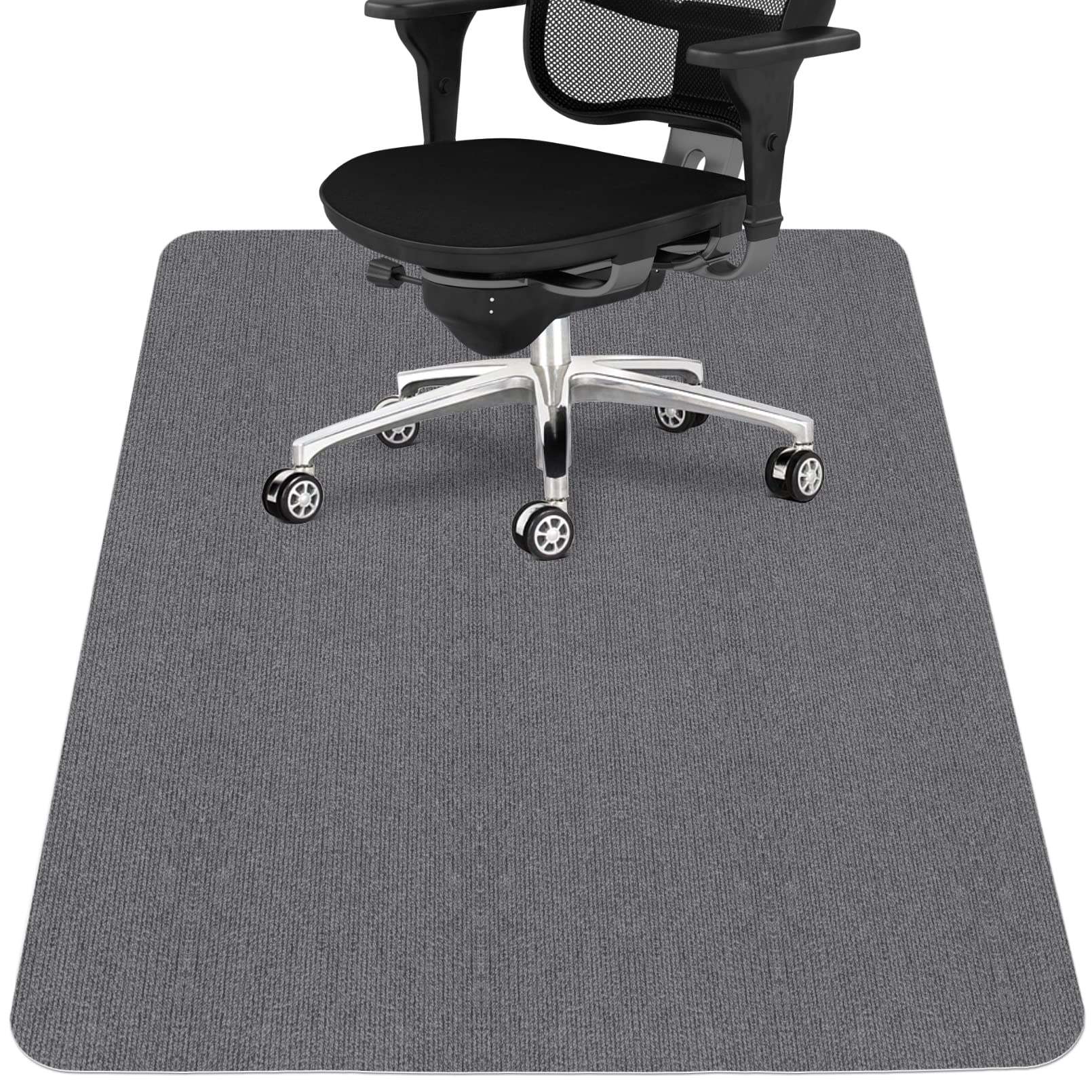Sycoodeal Office Chair Mat for Hardwood Floor,Office Computer Gaming Chair Mat for Tile Floor,Large Floor Protector Rug,Anti-Slip,Easy to Clean,Pure Black(48"x36")