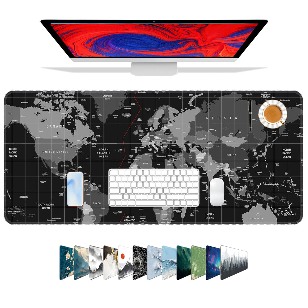 Galdas Mouse Pad For Gaming,Forest Background Pattern XXL XL Large Mouse Mat Long Extended MousePad Desk Mat Non-Slip Rubber Mice Pads Stitched Edges Thin (31.5 x 11.8 x 0.12 Inches) Tree