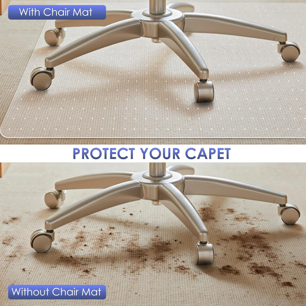 Kuyal Office Chair Mat for Carpet, Clear Heavy Duty Computer Chair Mat
