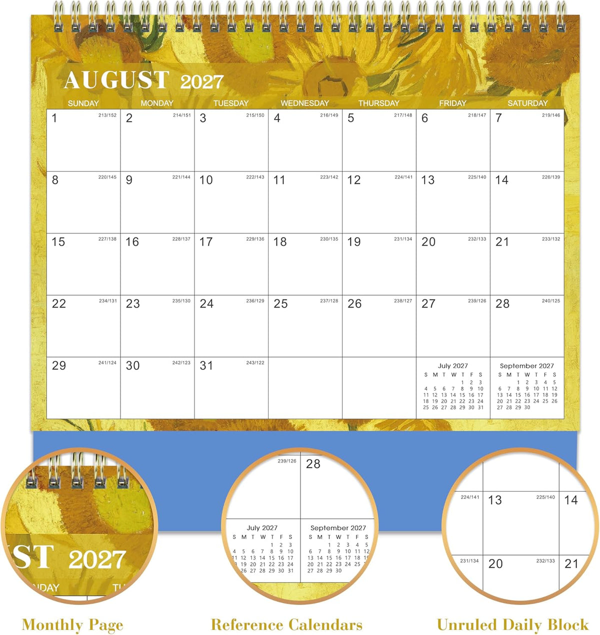 2027 Desk Calendar, Flip Desktop Calendar, Jul 2026 - Dec 2027