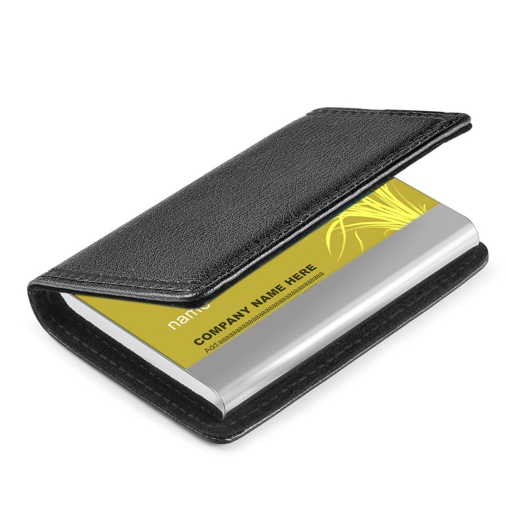 Wisdompro Business Card Holder, 2-Sided Folio Name Card Case