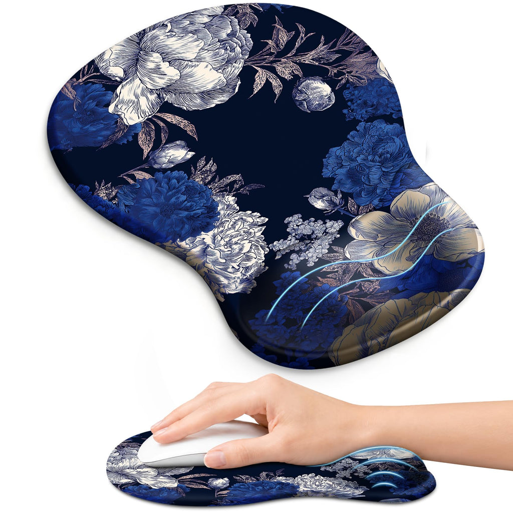 Ergonomic Mouse Pad with Wrist Rest, Gel Wrist Support, Black
