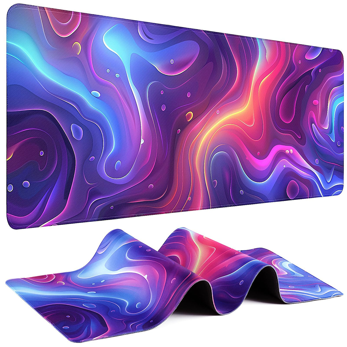 Mouse Pad Gaming - Desk Mat for Keyboard and Mouse - Kanagawa Large Mouse Pad for Desk, Japanese Sea Wave Mousepad (31.5 x 11.8inch) with Non-Slip Base, Desks Pad Mat for Game, Office and Home