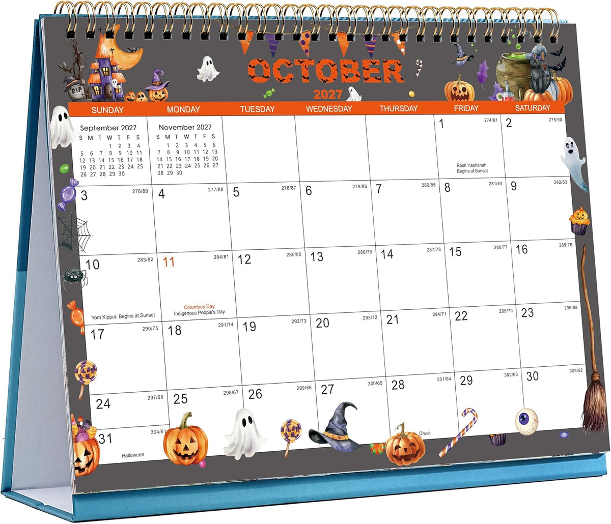 2027 Desk Calendar - Standing Flip Desk Calendar 2027, Jan 2027 - Dec 2027