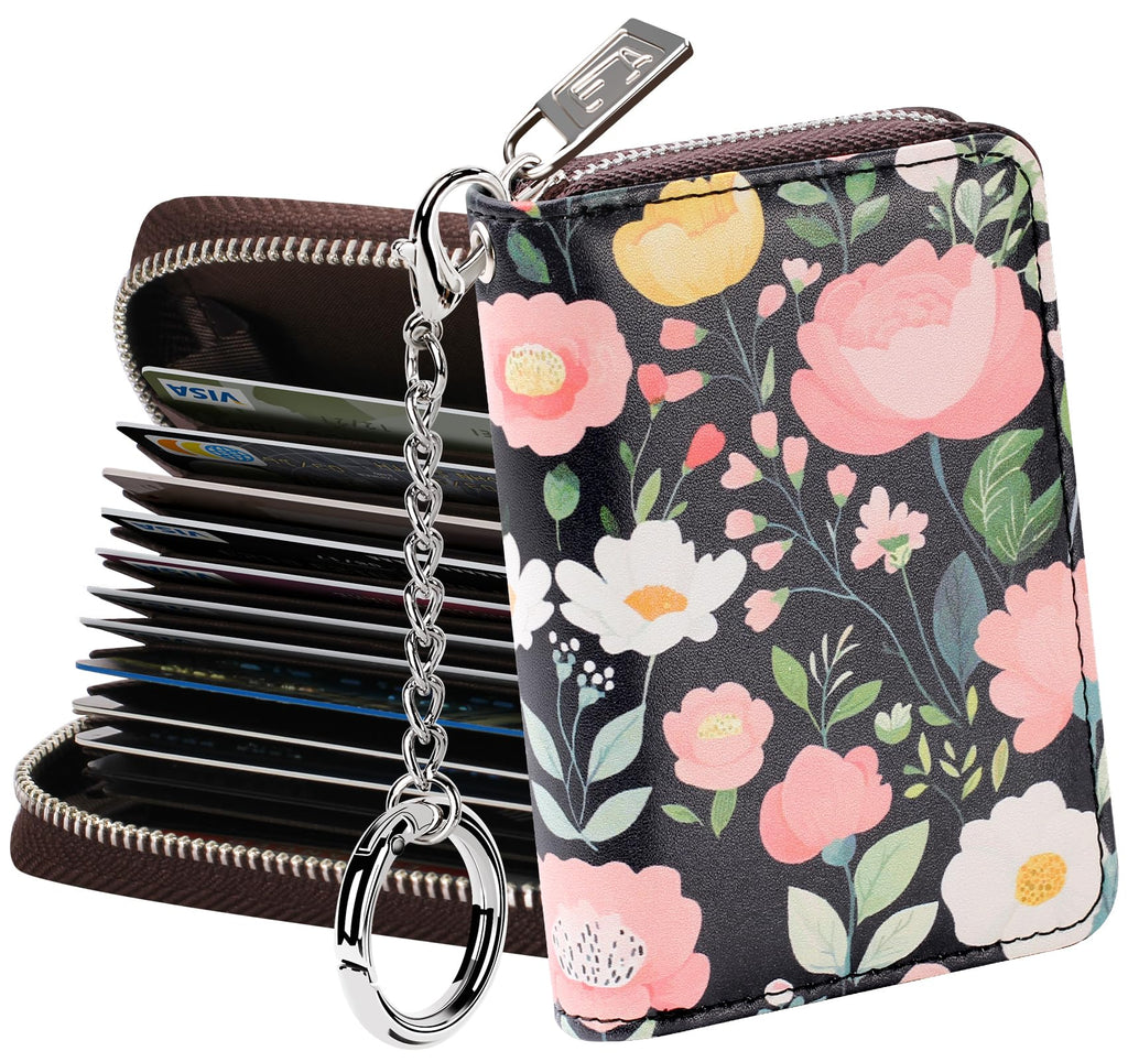 FurArt Zipper Wallet Women RFID Credit Card Holder keychain Wallet