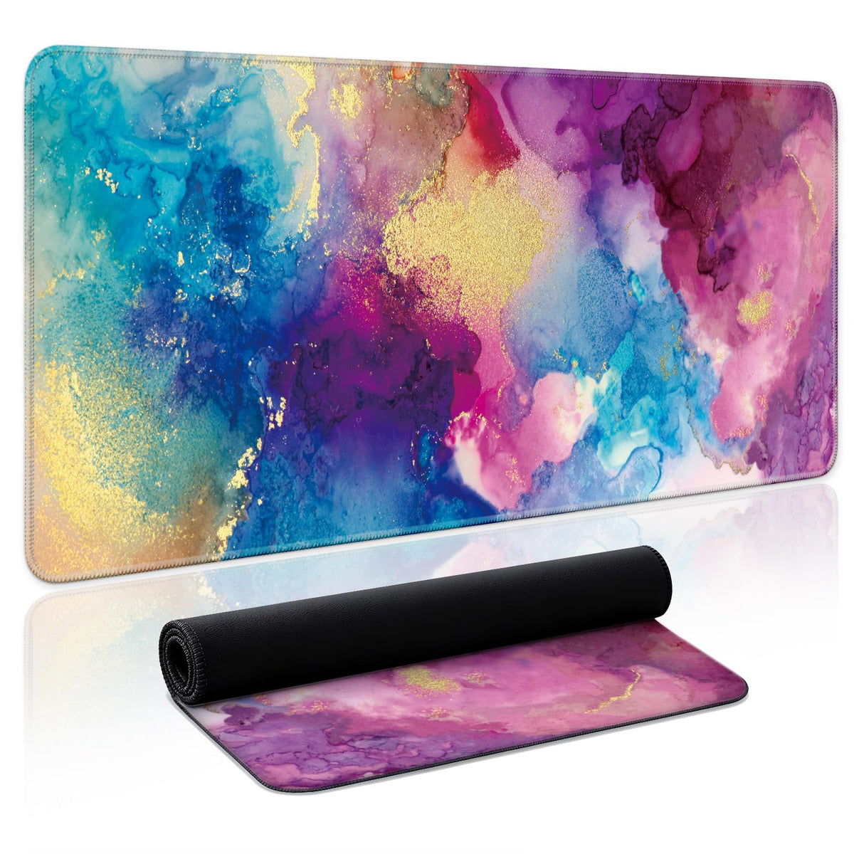 Aesthetic Desk Mat, Cute Enchanted Garden Desk Pad Protector for Work & Decor, 31.5" x 11.8", Pretty Non-Slip Extended Mouse Pad for Office or Home