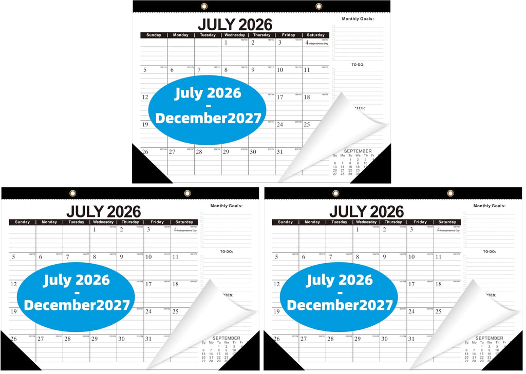 ZTX Desk Calendar 2026-2027 18 Month Big Planner Colorful