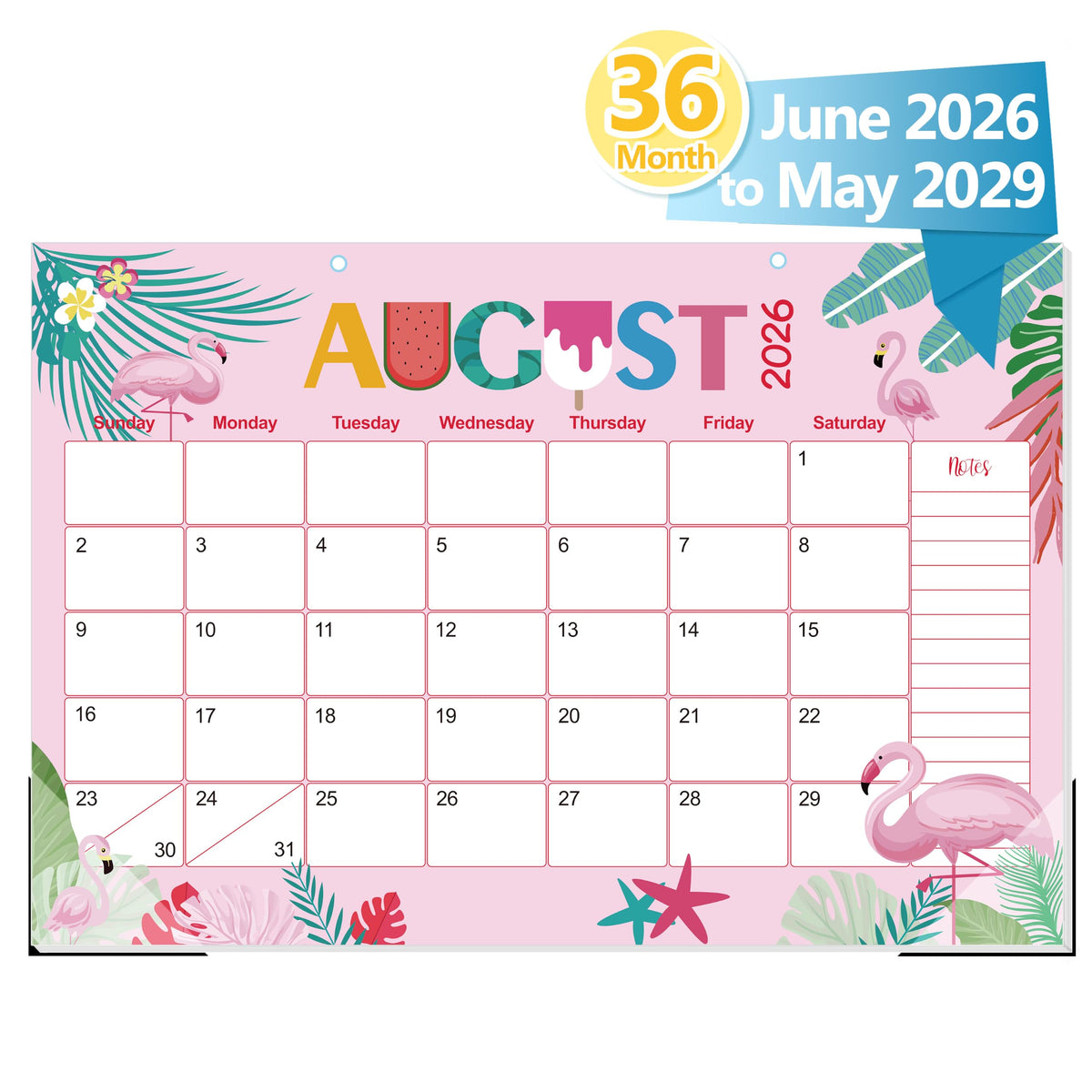 Guasslee Desk Calendar 2026-2027, 19-Month School Year Calendar, 2026 Jun. - 2027 Dec, 17"x11.5" Large Monthly Desk Planner with Corner Protectors, Ample Blocks ＆ Notes for Home Office