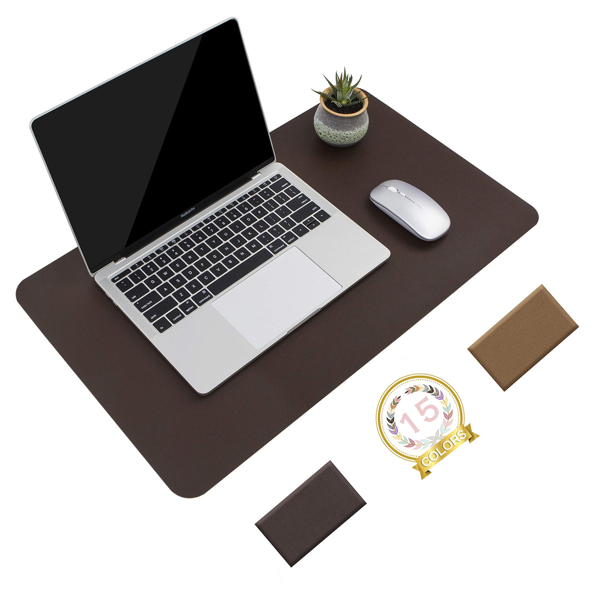 YSAGi Non-Slip Leather Desk Pad, Waterproof Laptop Computer Desk Keyboard Mat, Table Protector Blotter Mat, Large Mouse Pad for Office/Work/Home/Decor(Olive Green, 31.5" x 15.7")