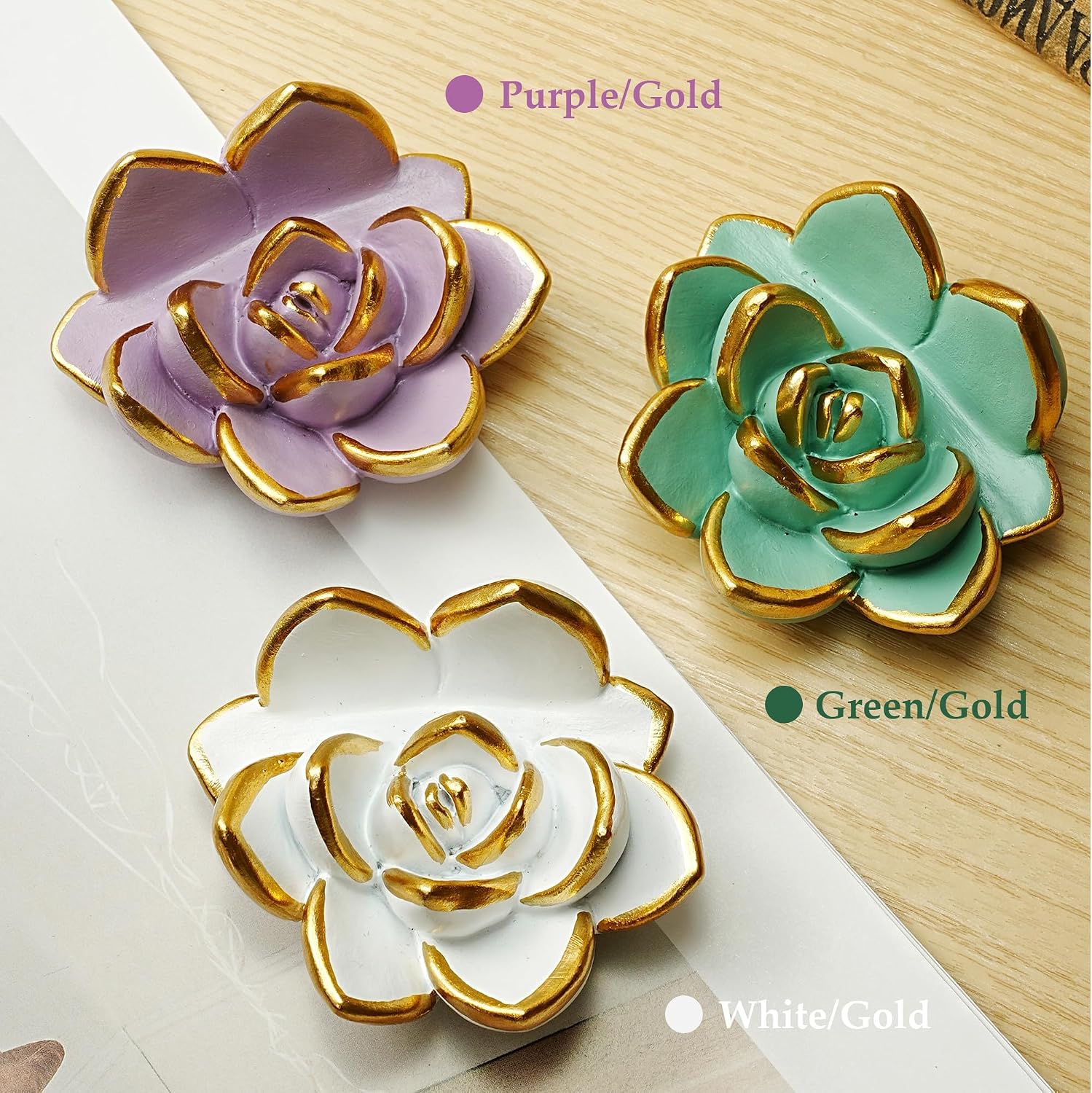 Succulent Business Card Holders for Desk, Cute Resin Business Card Display Stand Modern Vertical Name Card Holders for Office/Exhibition/Home/Restaurant, Unique Gifts for Men Women