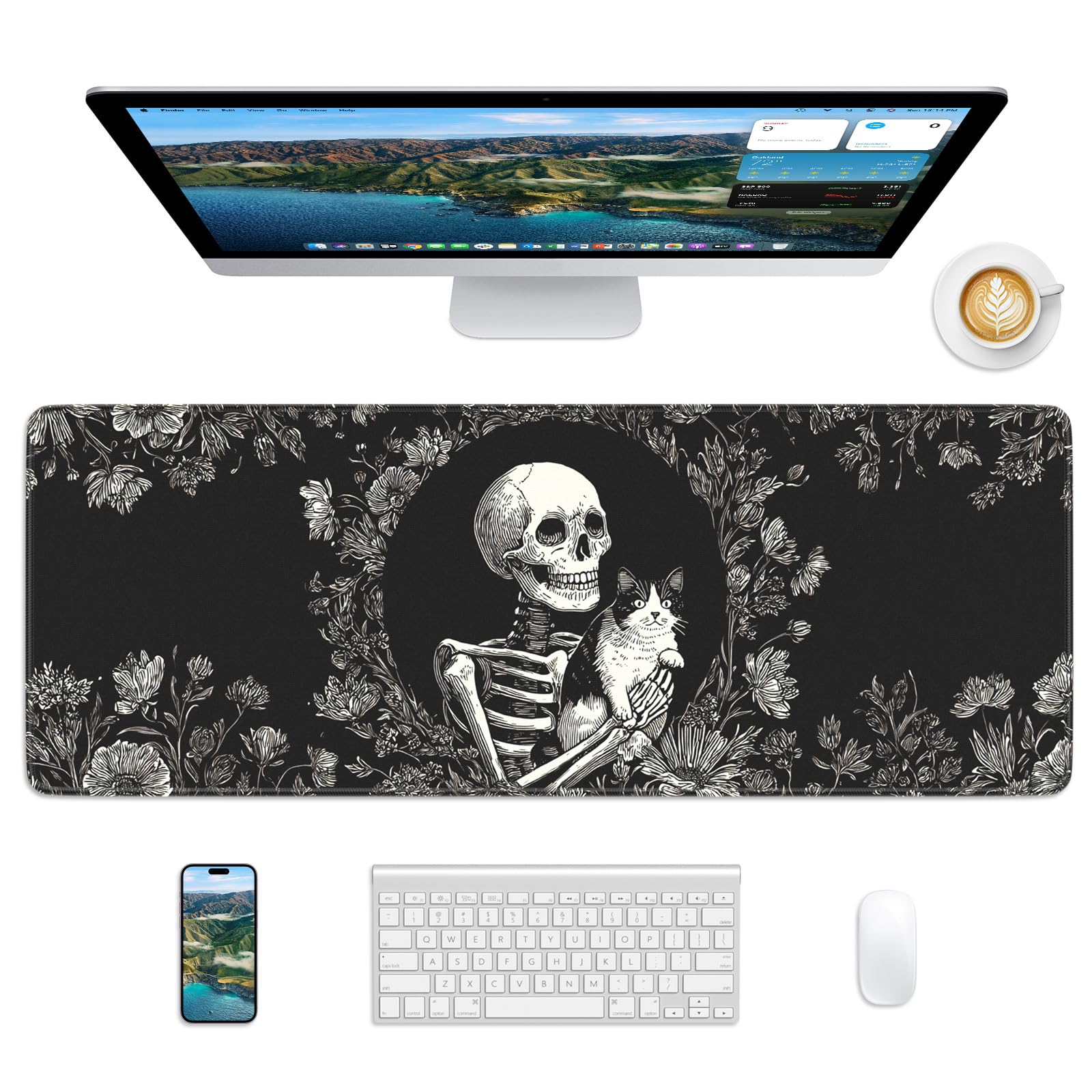 Mouse Pad 31.5x11.8in Large Desk Mat Non-Slip for Office