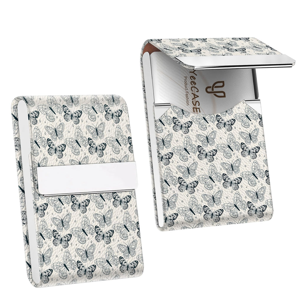 2Pack Business Card Holder, Metal Slim Business Card Case, RFID Blocking