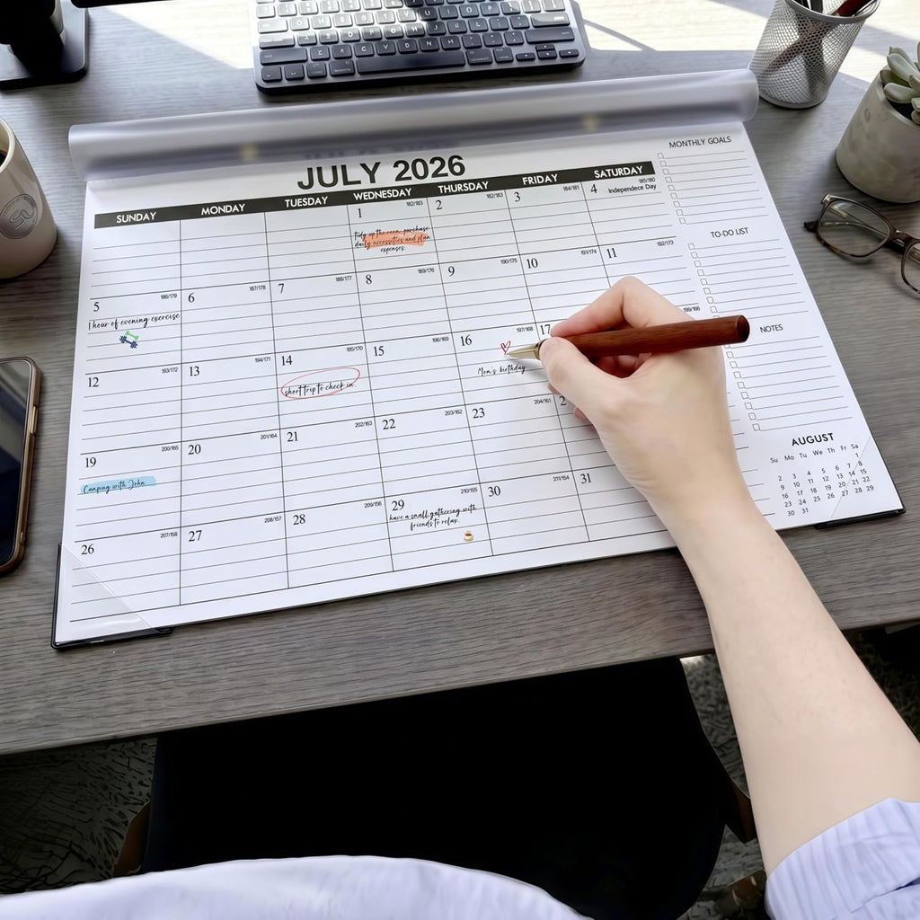 Desk Calendar 2026-2027, 18-Month Wall Calendar Through Dec 2027, 17"x12"