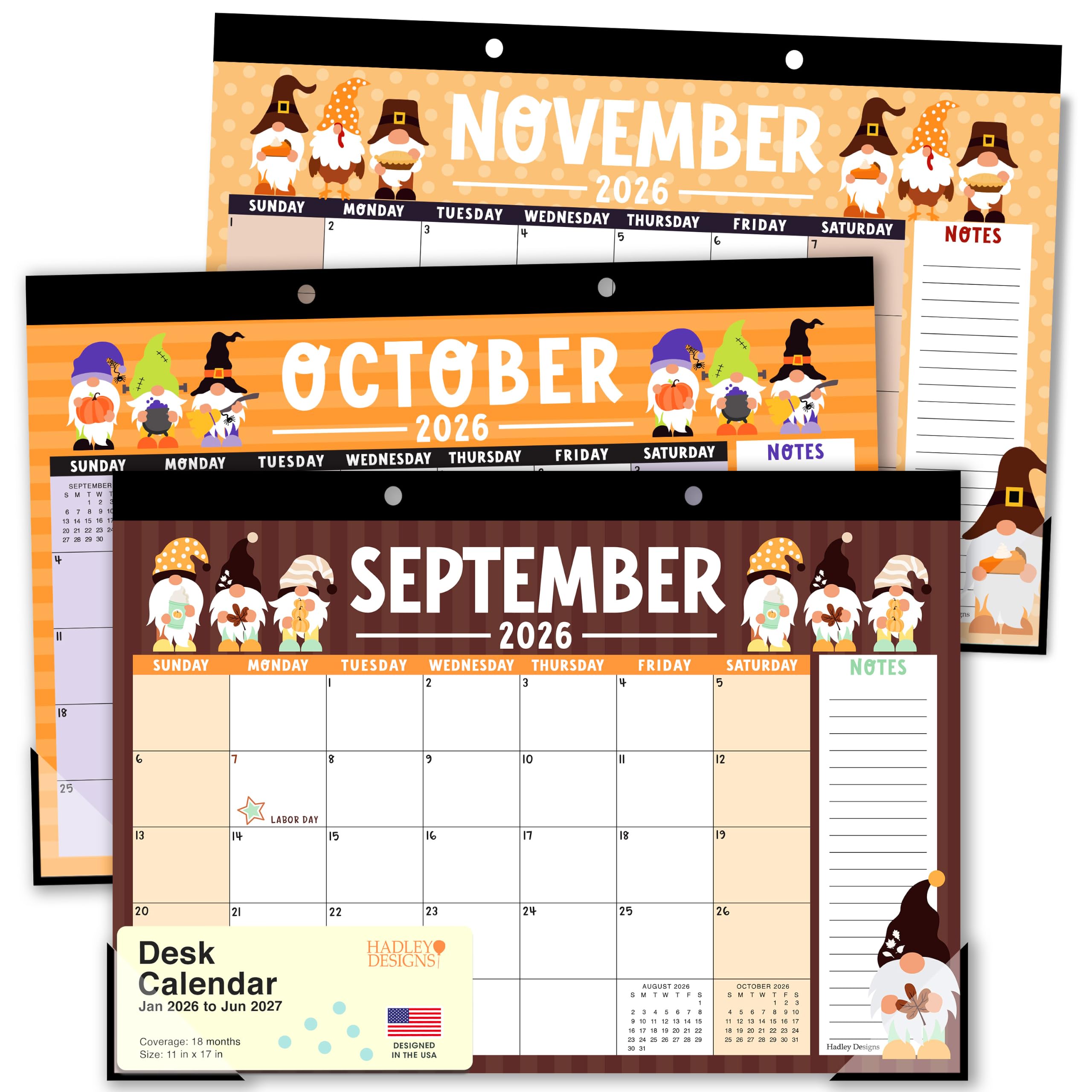 Large Teacher Desk Calendar 2026-2027 - Desktop Calendar 2026