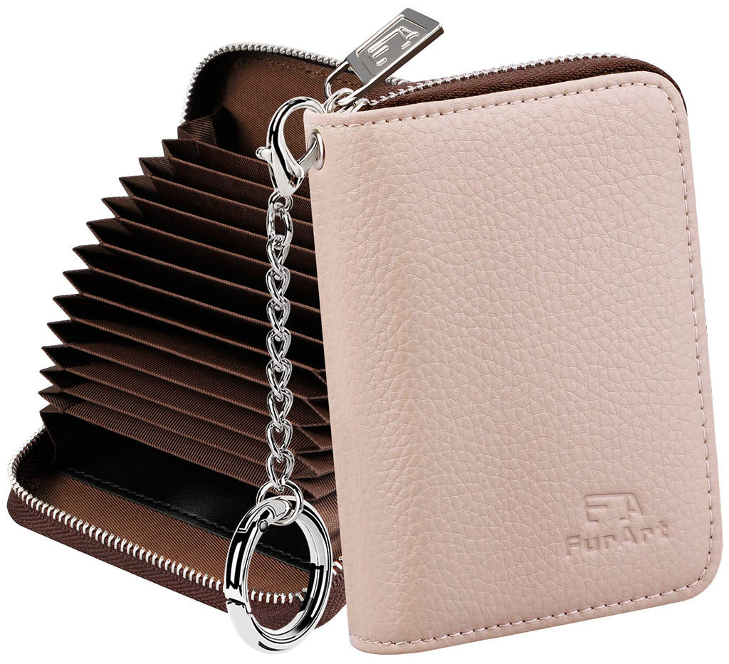 FurArt Zipper Wallet Women RFID Credit Card Holder keychain Wallet