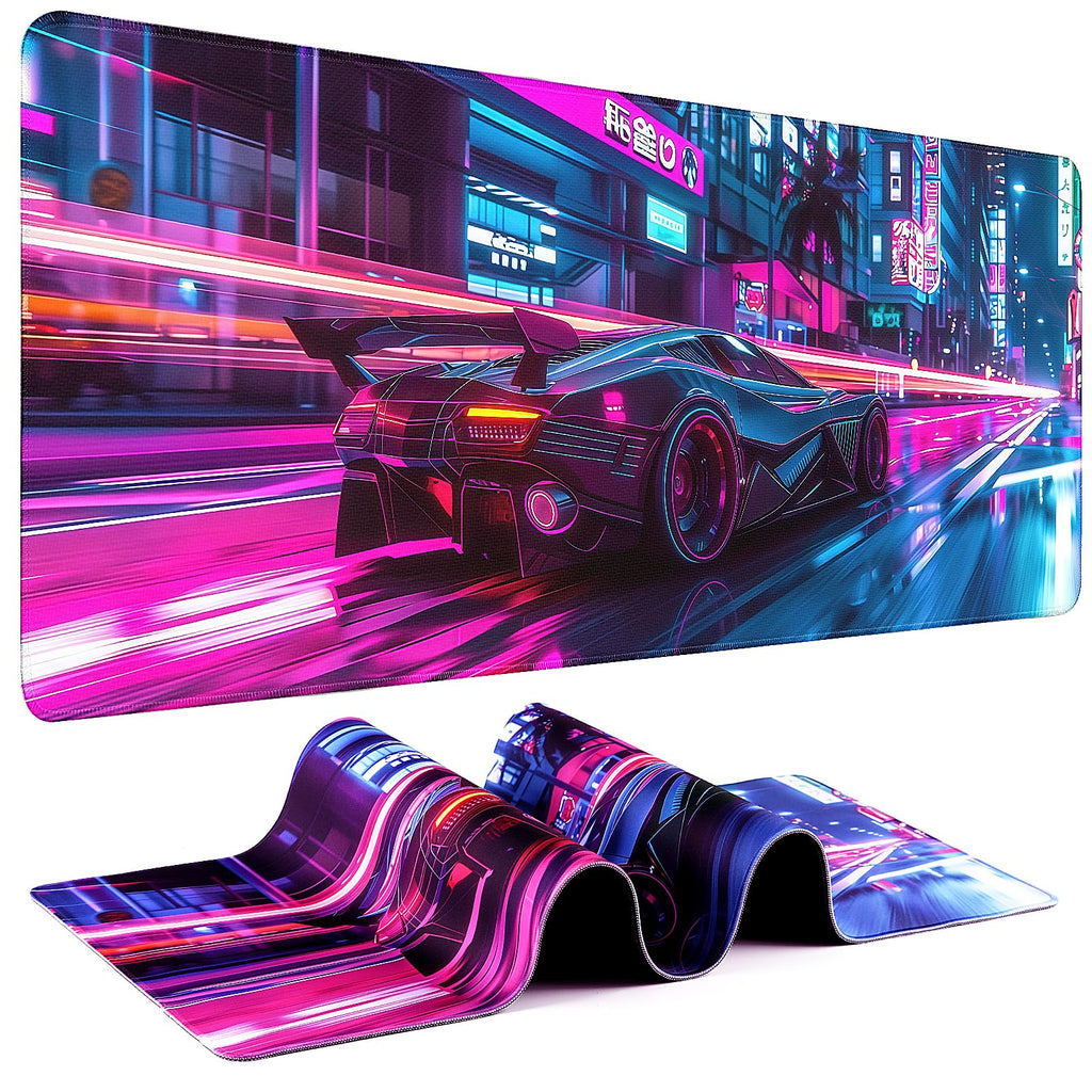 Mouse Pad Gaming - Desk Mat for Keyboard and Mouse - Kanagawa Large Mouse Pad for Desk, Japanese Sea Wave Mousepad (31.5 x 11.8inch) with Non-Slip Base, Desks Pad Mat for Game, Office and Home