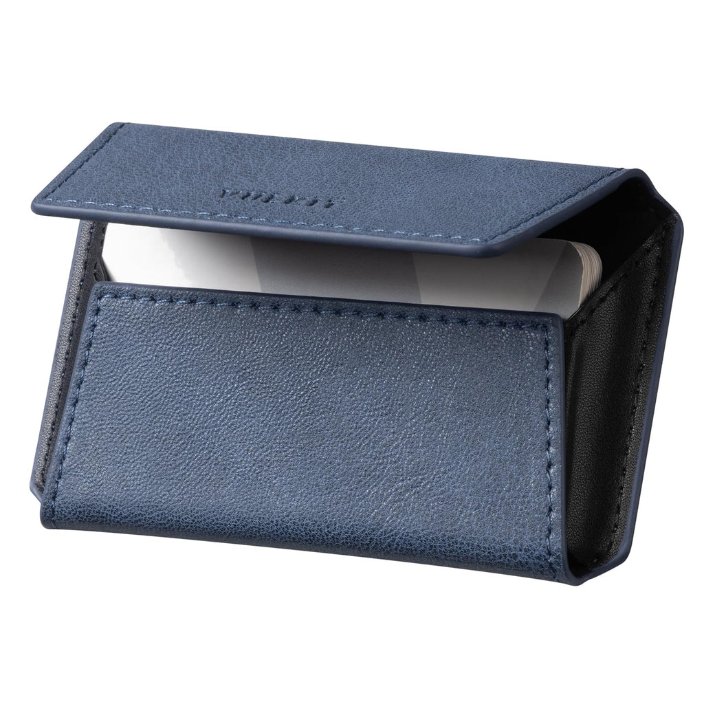 VULKIT Leather Business Card Holder Case for Men Slim Pocket Business Card Wallet Name Card Case Holder, Holds 20 Business Cards Brown