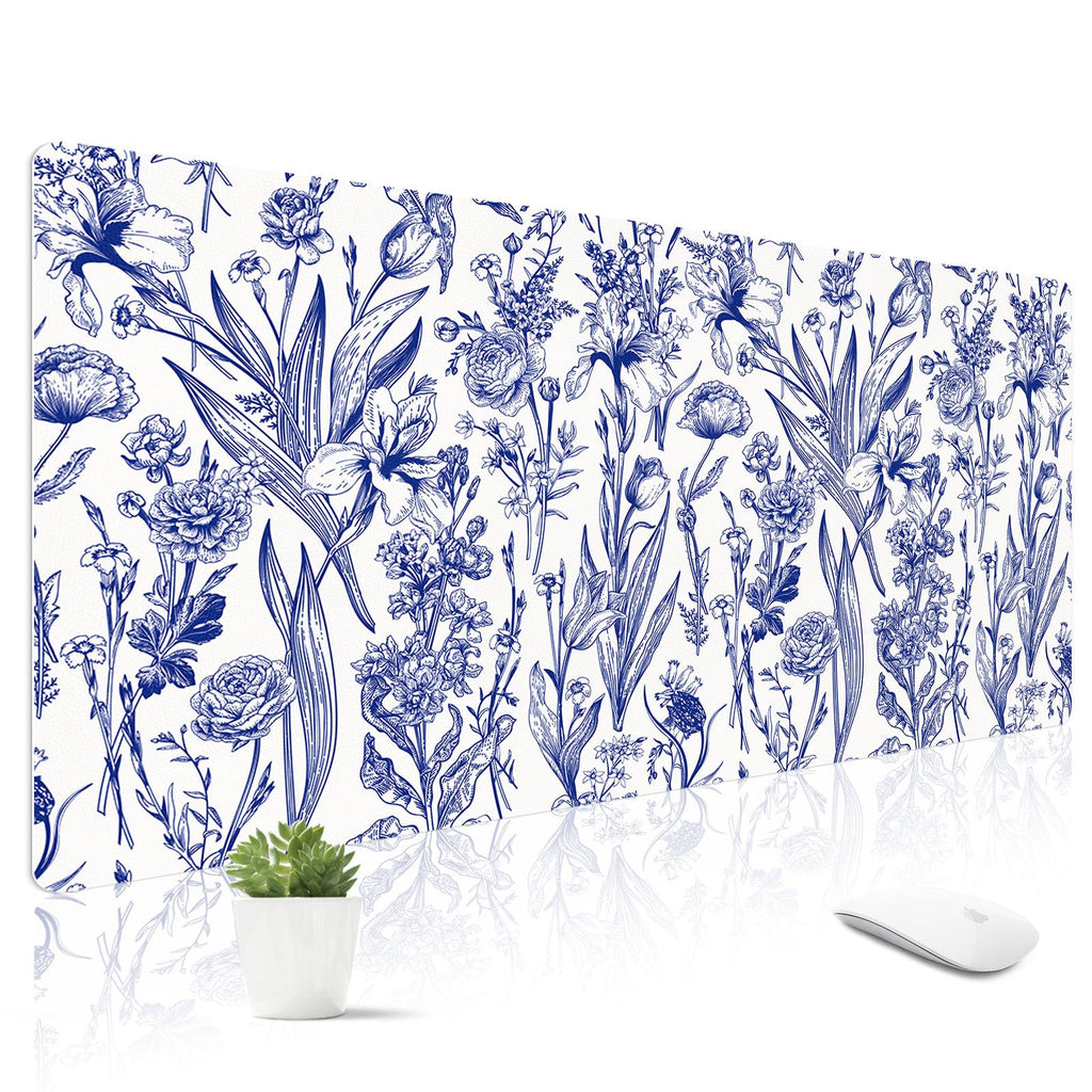 Leather Desk Mat for Keyboard, Extra Large Mouse Pad, Leopard