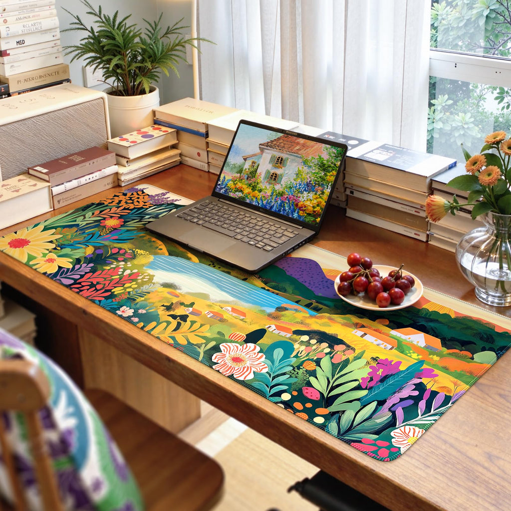 iCasso Desk Cover Mat, Office Mouse Pad,35.4x15.7in,Retro Black