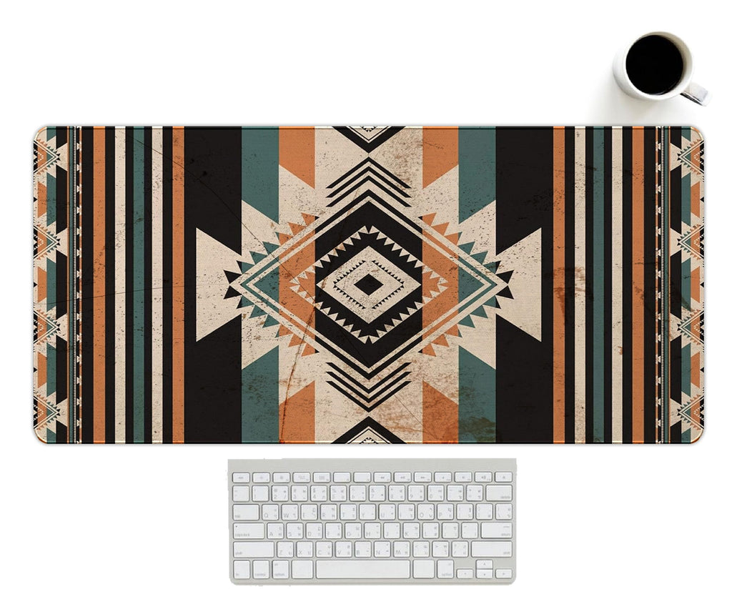 UTELKA Blue Desk Mat, Flroal Desk Matt for Desktop Mouse Pad 31.5x11.8