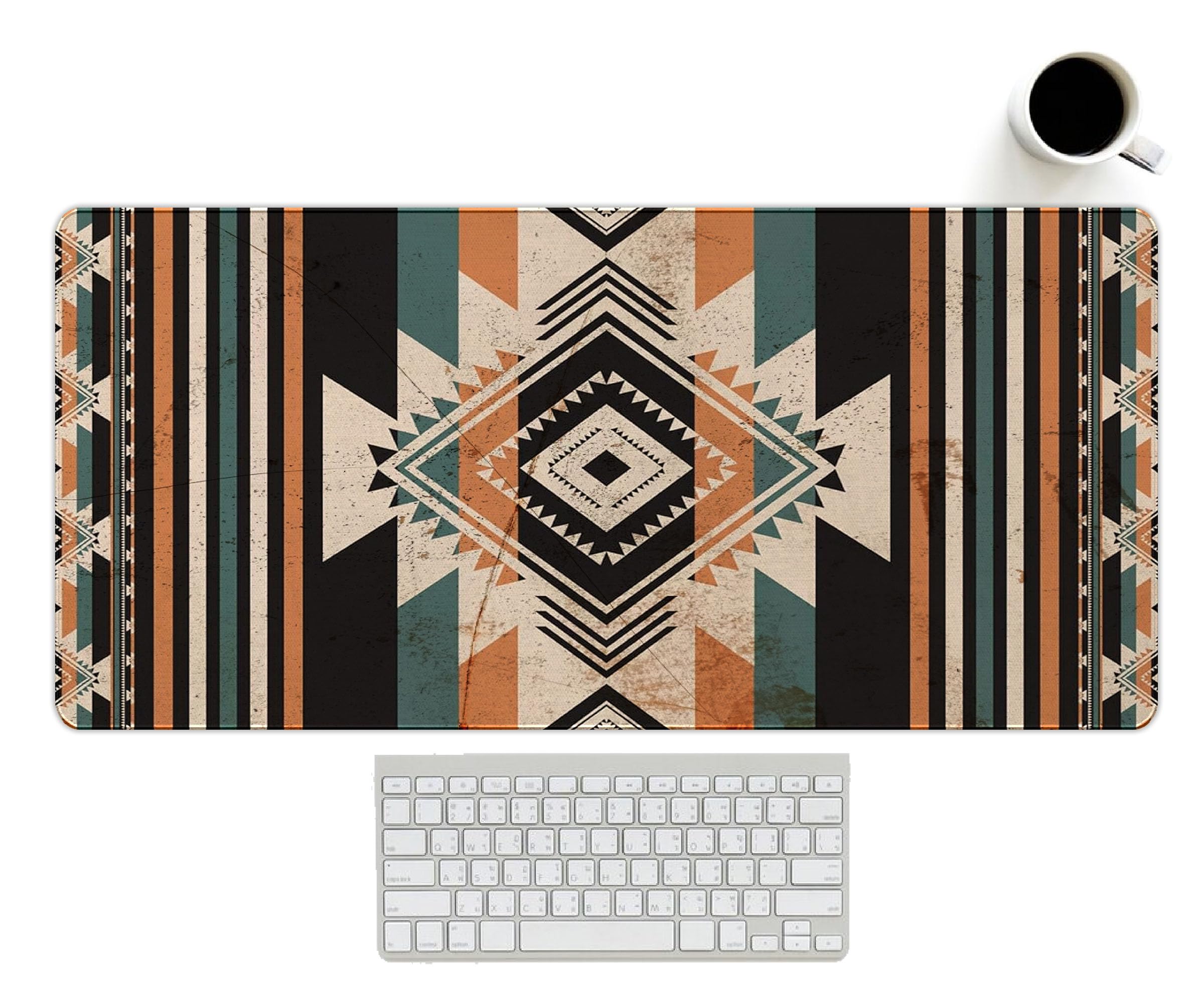 UTELKA Blue Desk Mat, Flroal Desk Matt for Desktop Mouse Pad 31.5x11.8