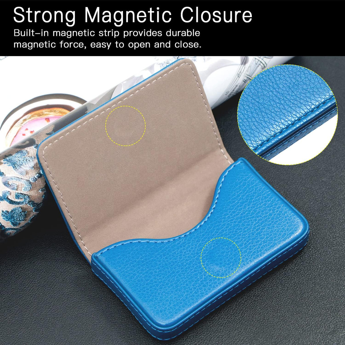 Padike Business Name Card Holder Luxury PU Leather,Business Name Card Holder Wallet Credit card ID Case/Holder For Men & Women - Keep Your Business Cards Clean