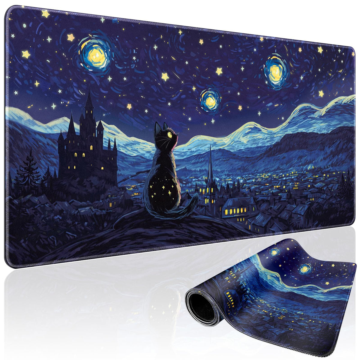 Mystical Gothic Library Large Gaming Mouse Pad Desk Mat 31.5x15.7