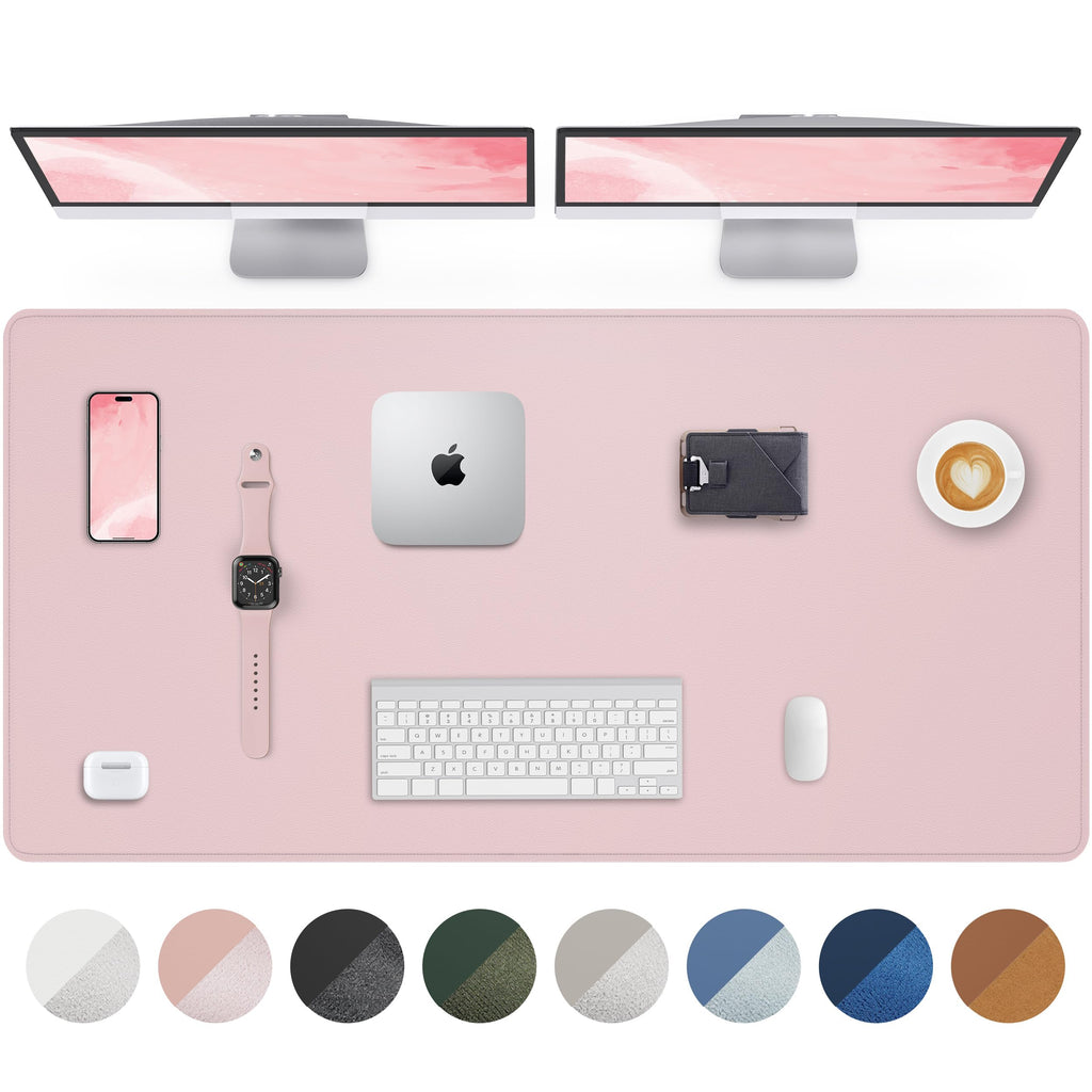 AFIING Large Desk Mat 55" x 24" - PU Leather Desk Pad Protector, Waterproof Non-Slip Extended Mouse Pad for Office Desk, Keyboard, Laptop and Home Workspace (Black)