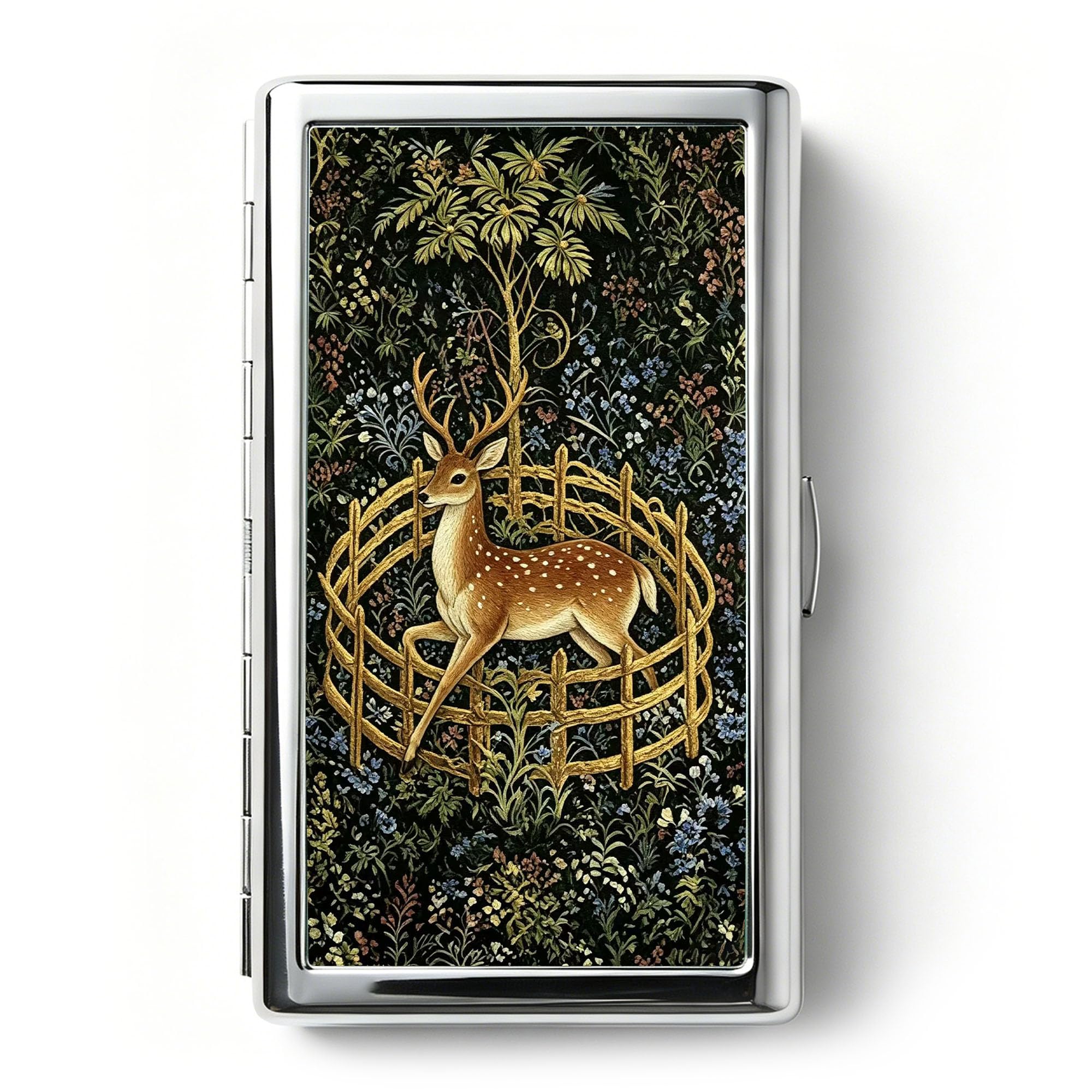 Vintage Art Deco Versatile Card & Cash Case, Slim Metal Wallet for Women Men Credit ID Business Cards (#A)
