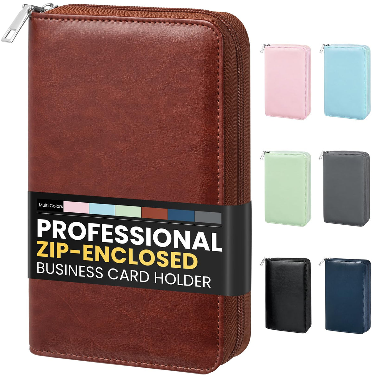 Sooez Leather Professional Business Card Book Holder Organizer for 240 Card