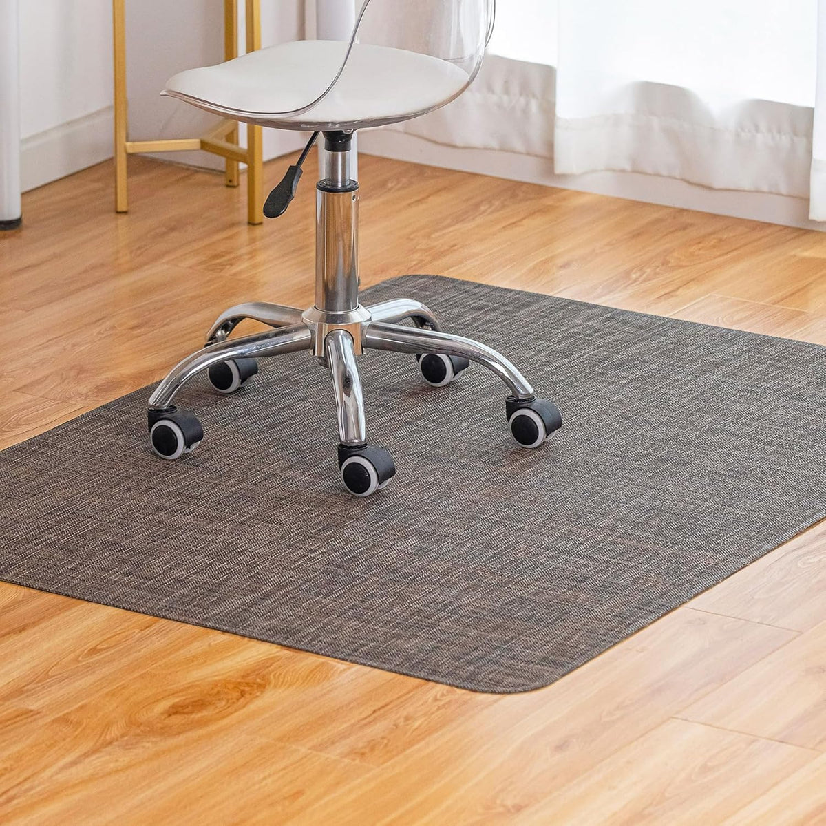 Baroyal Office Chair Mat for Hardwood Floor Under Desk Computer Rolling Chair Mat for Wood/Tile Floor Non-Slip Heavy Duty Desk Rug PVC Plastic Hard Floor Protector 36" x 48" (Espresso)