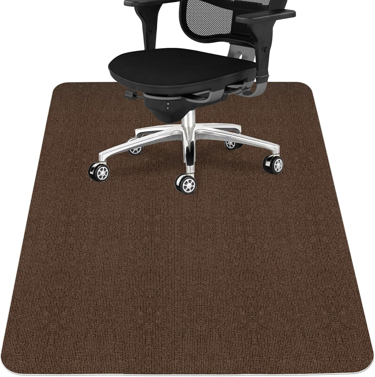 Sycoodeal Office Chair Mat for Hardwood Floor,Office Computer Gaming Chair Mat for Tile Floor,Large Floor Protector Rug,Anti-Slip,Easy to Clean,Pure Black(48"x36")