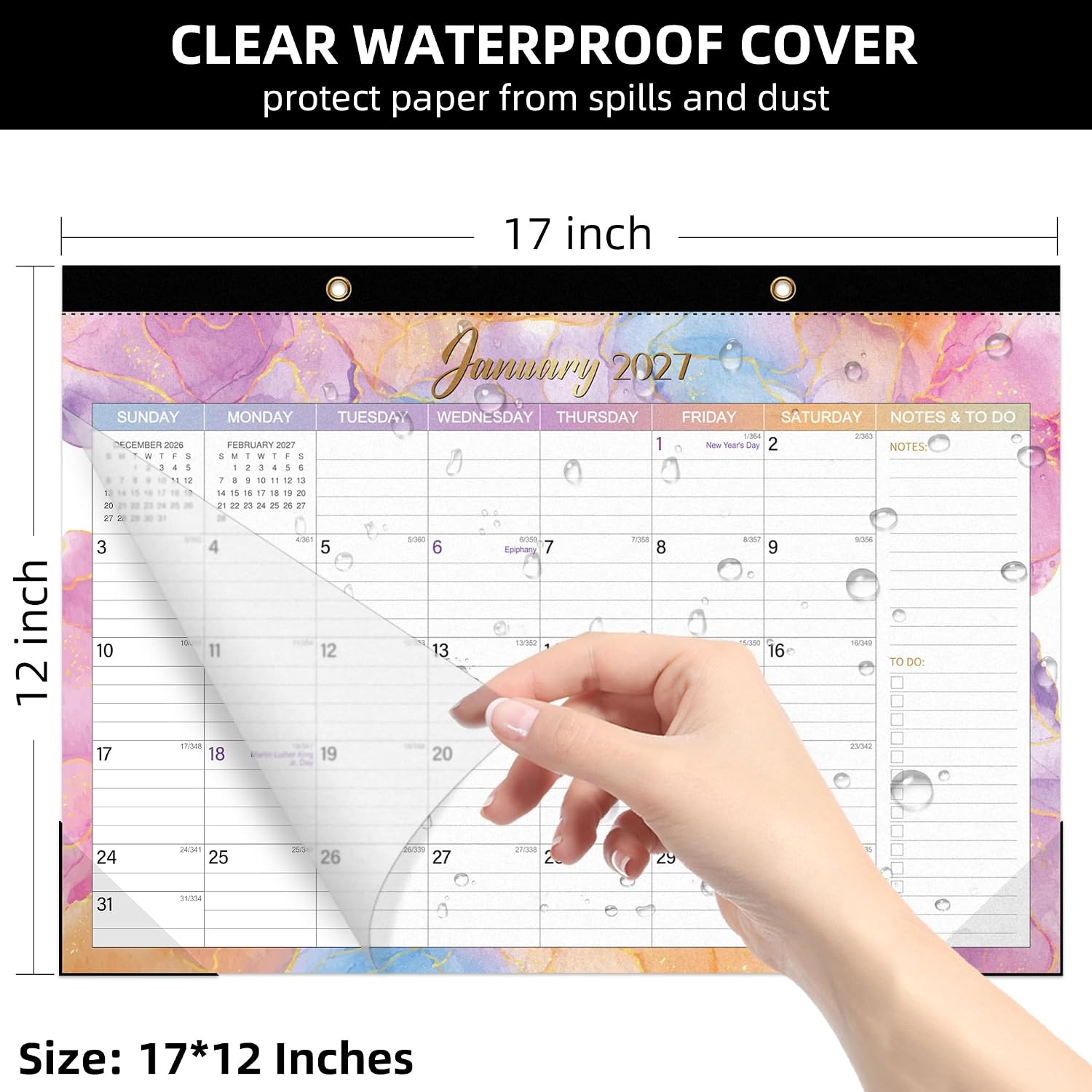 Tcamp Desk Calendar 2026-2027, Large Desktop/Wall Monthly Calendar
