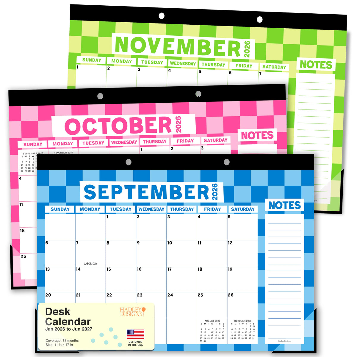 Large Teacher Desk Calendar 2026-2027 - Desktop Calendar 2026