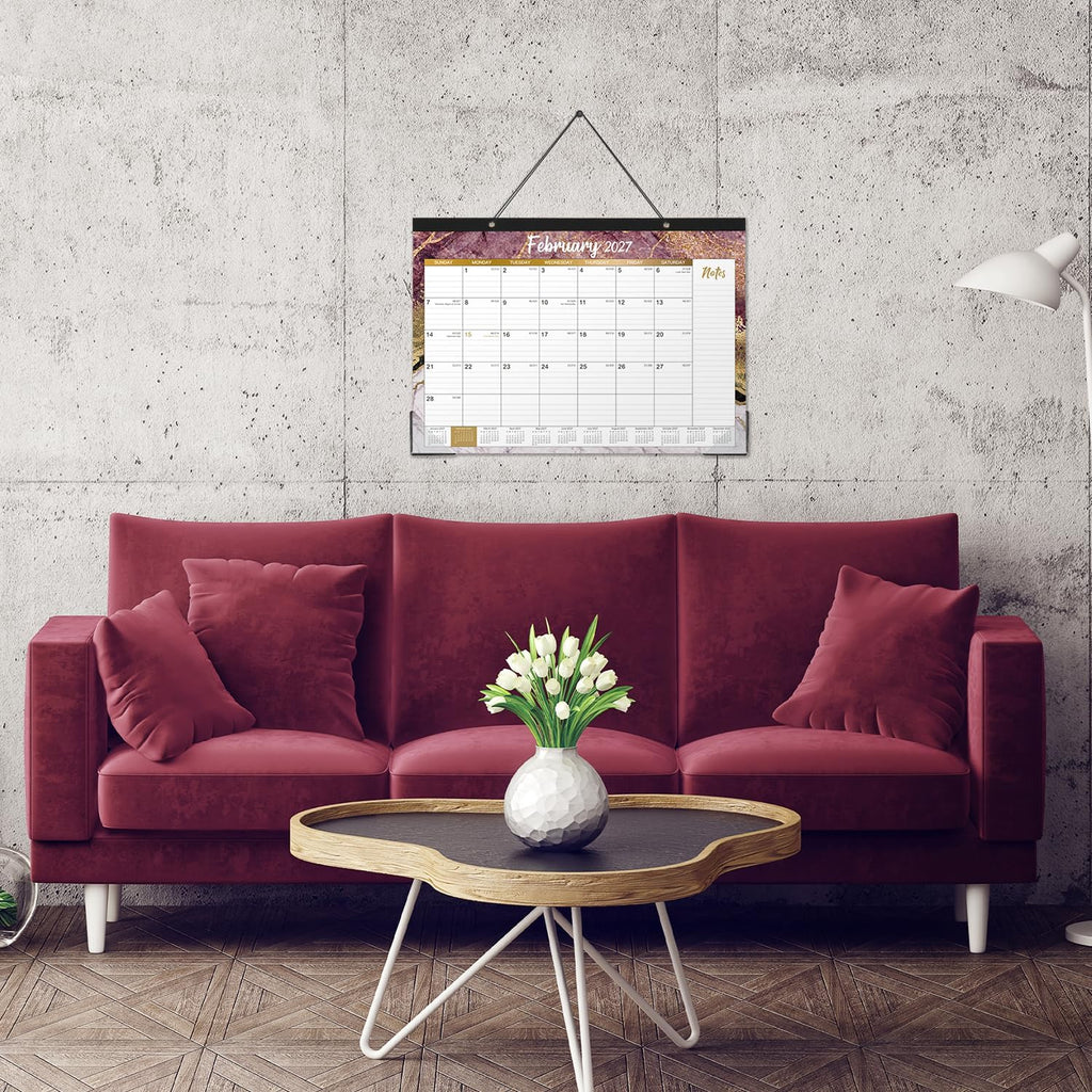 2027 Desk Calendar – Jan 2027 – Dec 2027, 12 Months Large Monthly Desk Calendar 2027, 17" x 12", Desk Pad, Ruled Blocks, To-do List & Notes, Tear Off, Best Desk/Wall Calendar, Gorgeous Marble Designs