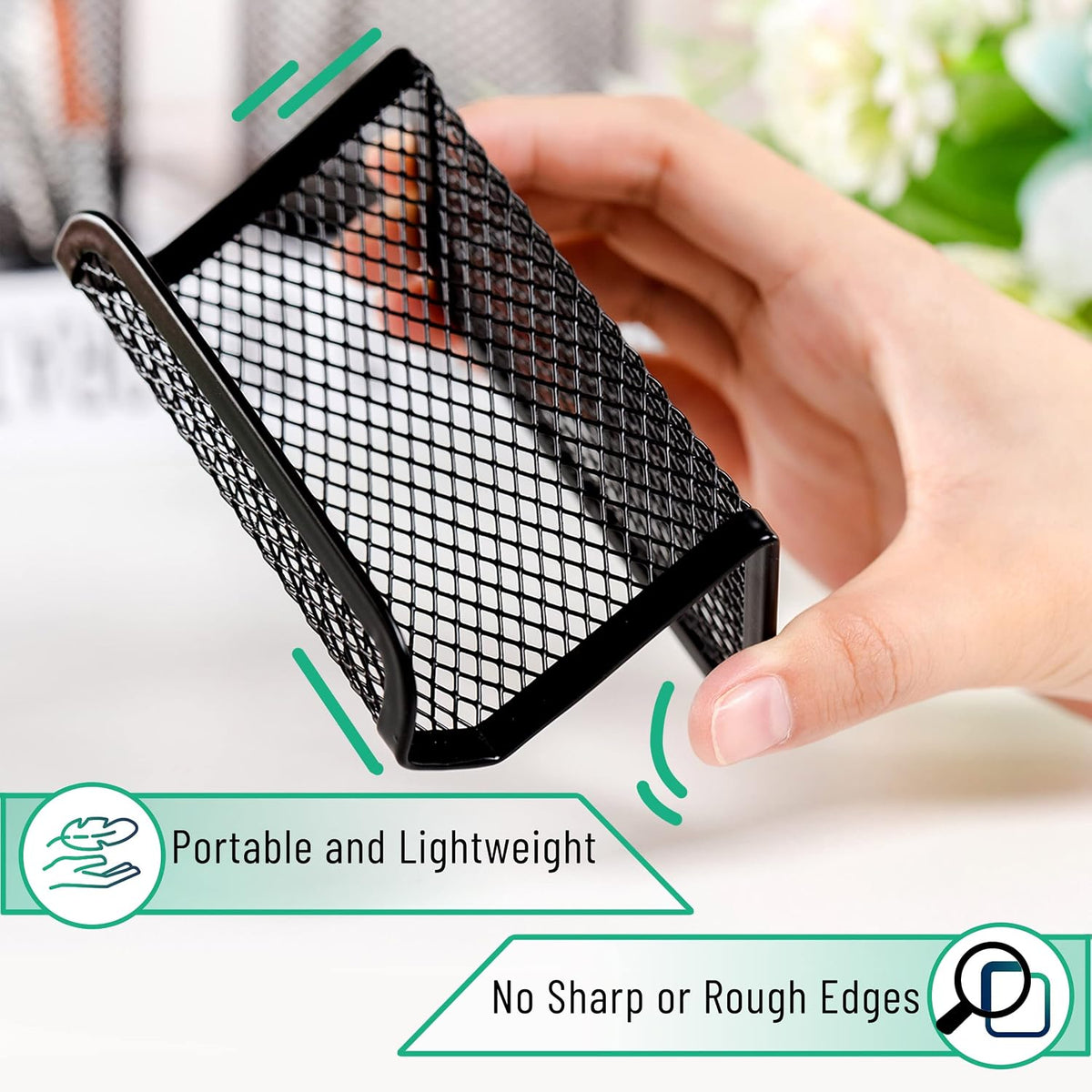 Mr. Pen- Metal Mesh Business Card Holders, 3 Pack, Black