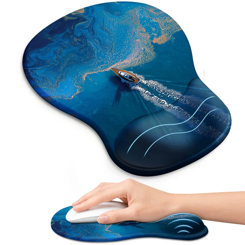 Ergonomic Mouse Pad with Wrist Rest, Gel Wrist Support, Black