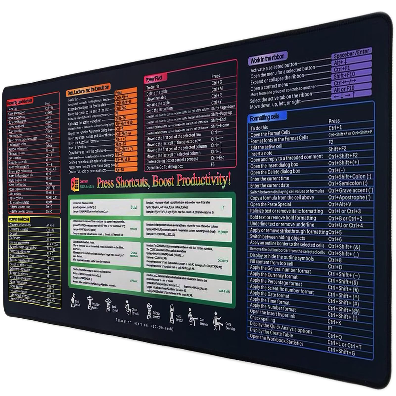 XXL Professional Large Mouse Pad & Computer Game Mouse Mat (35.4x15.7x0.1IN, Map) (90 * 40 Map)