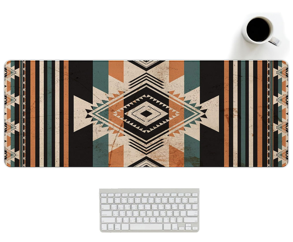 UTELKA Blue Desk Mat, Flroal Desk Matt for Desktop Mouse Pad 31.5x11.8