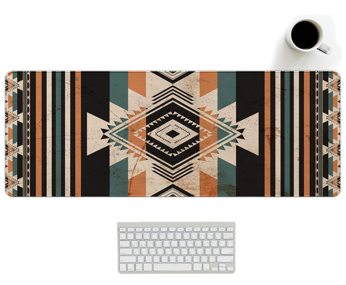 UTELKA Blue Desk Mat, Flroal Desk Matt for Desktop Mouse Pad 31.5x11.8