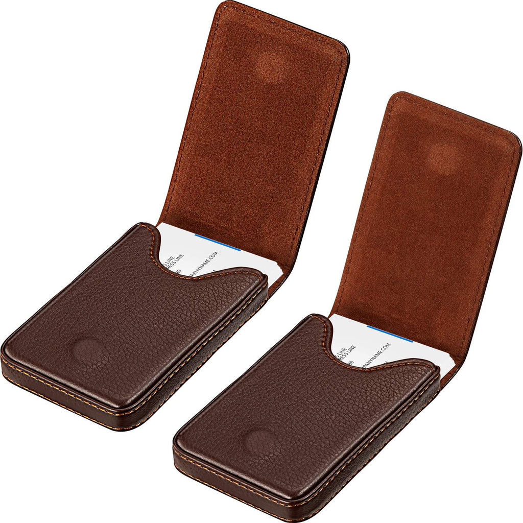 Outus 2 Pcs Business Card Holder Wallet PU,Black and Coffee,Classic